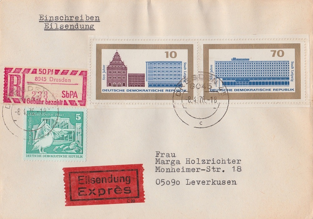 Brief mit 8045 B (ohne PA)